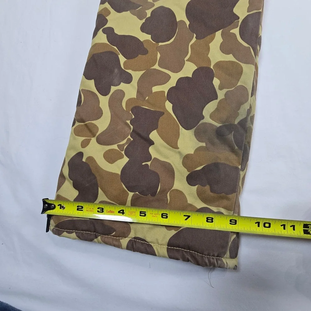 Vintage Gamehide Camo Hunting Bibs Insulated Duck Camouflage Brown Tan Mens L